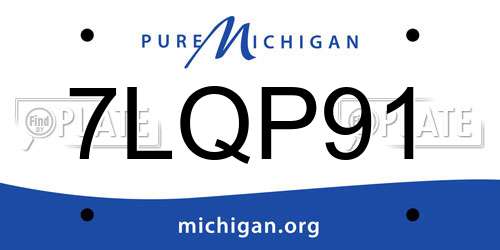 7LQP91 Michigan License Plate