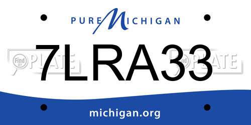 7LRA33 Michigan License Plate