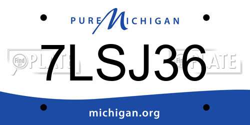 7LSJ36 Michigan License Plate