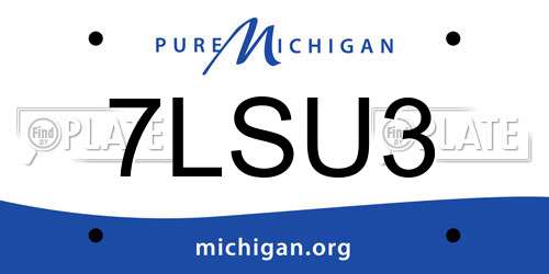 7LSU3 Michigan License Plate