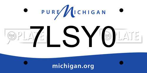 7LSY0 Michigan License Plate