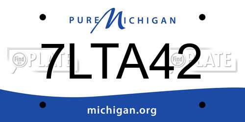 7LTA42 Michigan License Plate