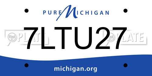 7LTU27 Michigan License Plate