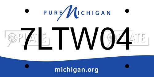 7LTW04 Michigan License Plate