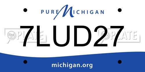 7LUD27 Michigan License Plate
