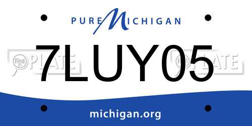 7LUY05 Michigan License Plate