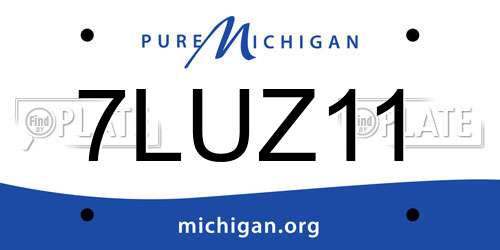 7LUZ11 Michigan License Plate