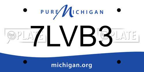 7LVB3 Michigan License Plate