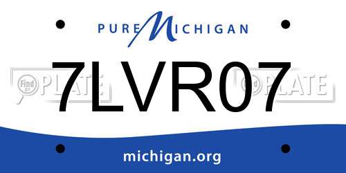 7LVR07 Michigan License Plate