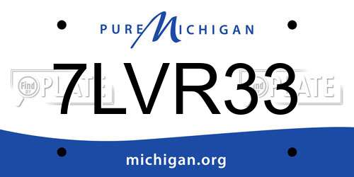 7LVR33 Michigan License Plate