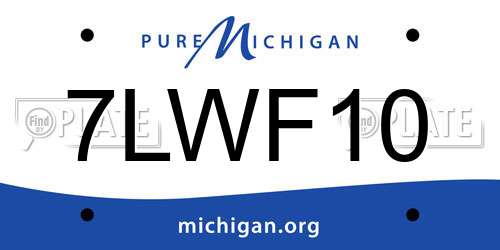 7LWF10 Michigan License Plate