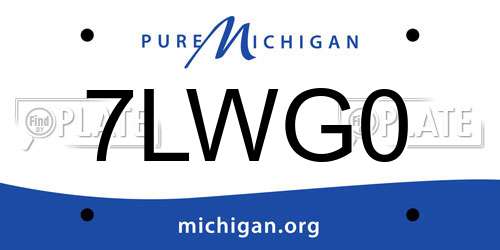7LWG0 Michigan License Plate