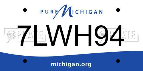 7LWH94 Michigan License Plate