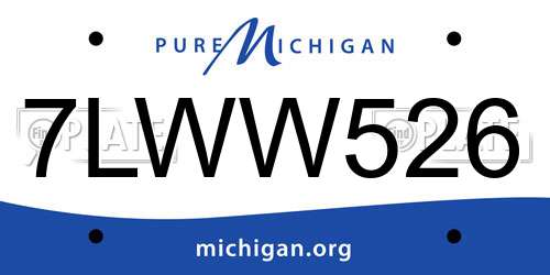 7LWW526 Michigan License Plate
