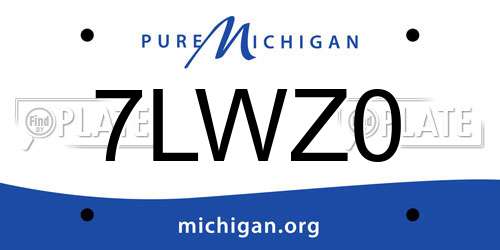 7LWZ0 Michigan License Plate