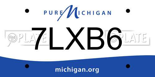 7LXB6 Michigan License Plate