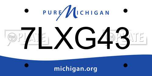 7LXG43 Michigan License Plate
