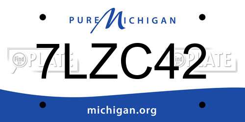7LZC42 Michigan License Plate