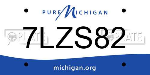 7LZS82 Michigan License Plate