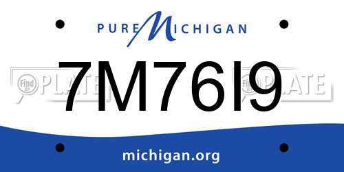 7M76I9 Michigan License Plate