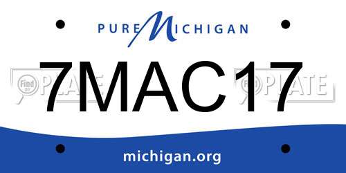 7MAC17 Michigan License Plate