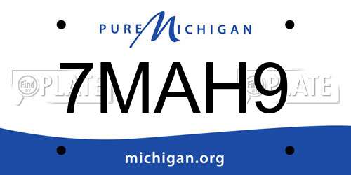 7MAH9 Michigan License Plate