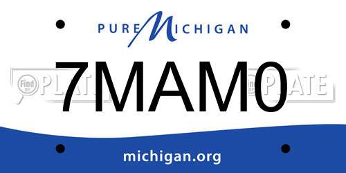 7MAM0 Michigan License Plate
