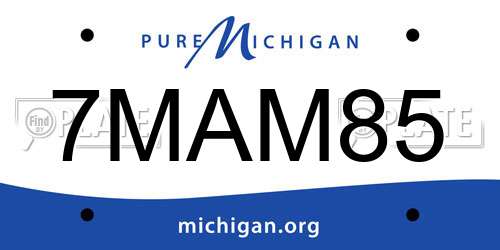 7MAM85 Michigan License Plate