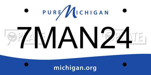 7MAN24 Michigan License Plate