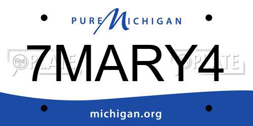 7MARY4 Michigan License Plate