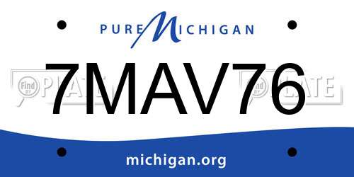 7MAV76 Michigan License Plate