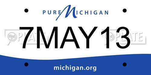 7MAY13 Michigan License Plate
