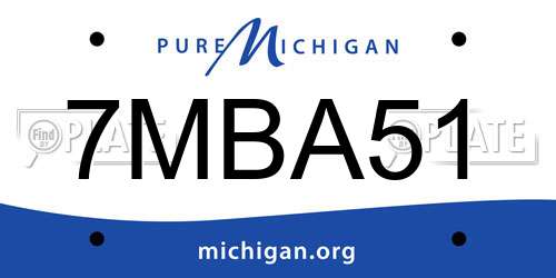 7MBA51 Michigan License Plate
