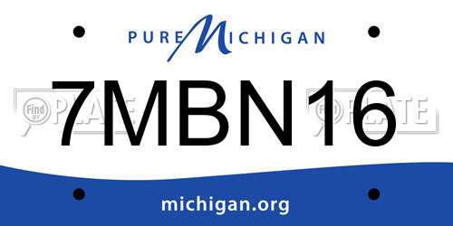 7MBN16 Michigan License Plate