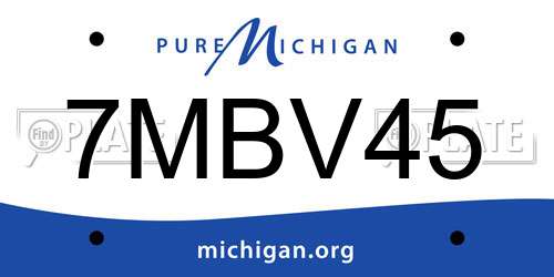 7MBV45 Michigan License Plate