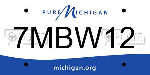 7MBW12 Michigan License Plate