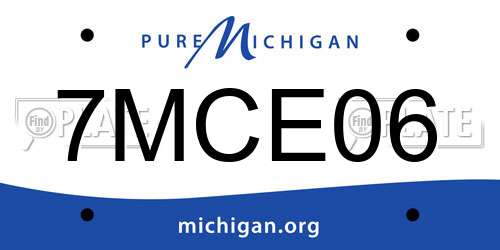 7MCE06 Michigan License Plate