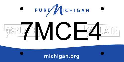 7MCE4 Michigan License Plate