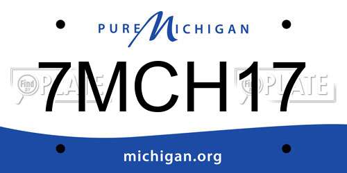7MCH17 Michigan License Plate