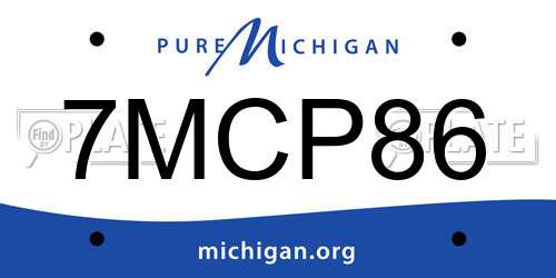 7MCP86 Michigan License Plate