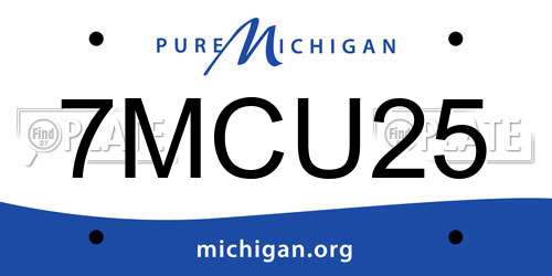 7MCU25 Michigan License Plate