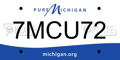 7MCU72 Michigan License Plate