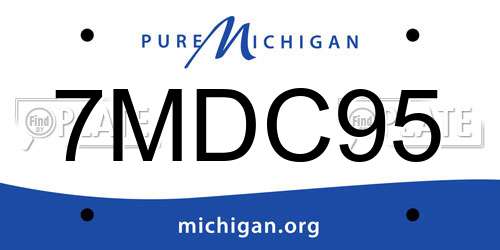 7MDC95 Michigan License Plate
