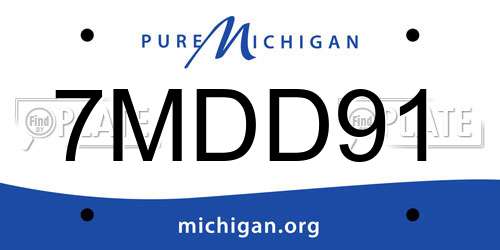 7MDD91 Michigan License Plate