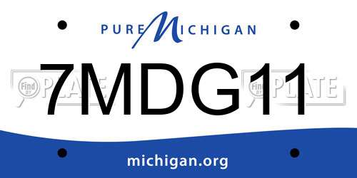 7MDG11 Michigan License Plate