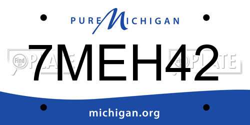 7MEH42 Michigan License Plate