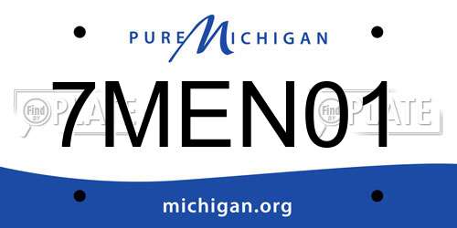7MEN01 Michigan License Plate