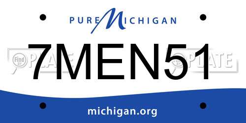 7MEN51 Michigan License Plate