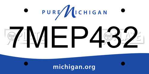7MEP432 Michigan License Plate