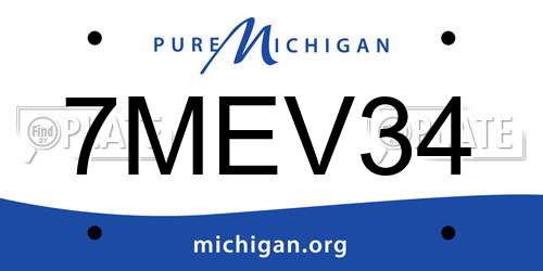 7MEV34 Michigan License Plate